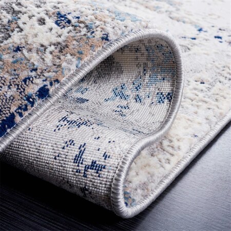 Safavieh 6 ft. 7 in. x 6 ft. 7 in. Vogue Power Loomed Blue & Ivory Round Rug VGE150M-7R